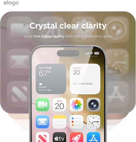 elago 2 Pack Tempered Glass+ Screen Protector Compatible with iPhone 17 Pro Max - Case Friendly, 9H Surface Hardness, Anti-Fingerprint, Shatter-Proof, Scratch Protection, Bubble-Free in Saudi Arabia