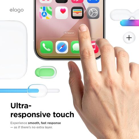 elago 2 Pack Tempered Glass+ Screen Protector Compatible with iPhone 17 Pro Max - Case Friendly, 9H Surface Hardness, Anti-Fingerprint, Shatter-Proof, Scratch Protection, Bubble-Free in Saudi Arabia