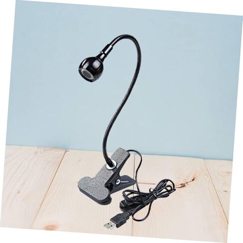 LIFKOME 3W USB مصباح بمشبك مرن لحماية العين LED ضوء مع معقوفة لإضاءة طاولة السرير المنزلية والسفر باللون الأسود in Saudi Arabia