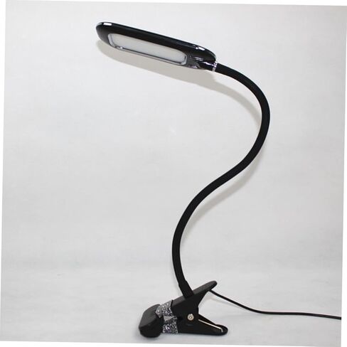 مصباح قراءة بمشبك USB LED للعناية بالعين، ضوء بمشبك مرن مع مستويات سطوع للسرير والسفر، ضوء كتاب محمول قابل لإعادة الشحن عبر USB باللون الأسود in Kuwait
