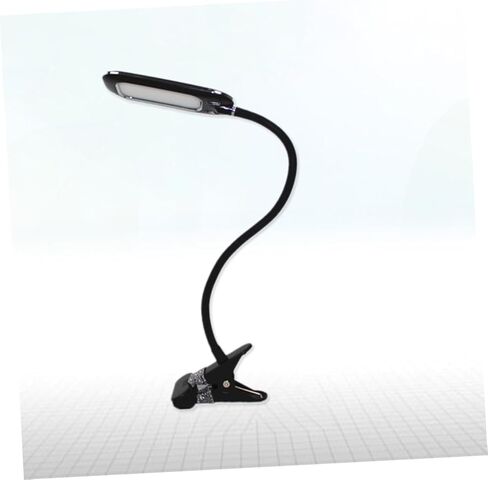 مصباح قراءة بمشبك USB LED للعناية بالعين، ضوء بمشبك مرن مع مستويات سطوع للسرير والسفر، ضوء كتاب محمول قابل لإعادة الشحن عبر USB باللون الأسود in Kuwait