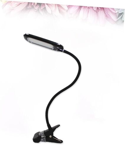مصباح قراءة بمشبك USB LED للعناية بالعين، ضوء بمشبك مرن مع مستويات سطوع للسرير والسفر، ضوء كتاب محمول قابل لإعادة الشحن عبر USB باللون الأسود in Kuwait
