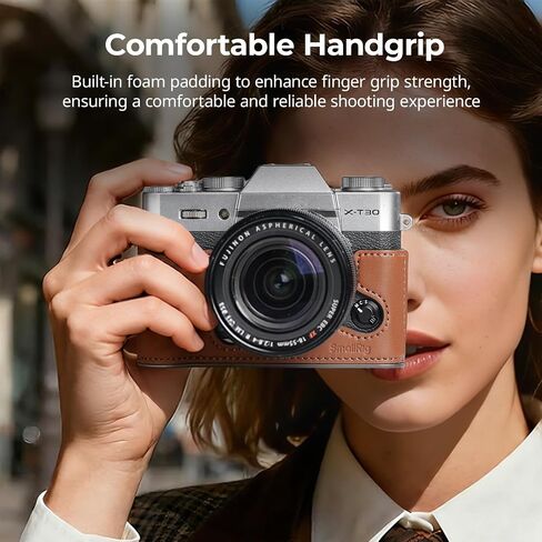 SMALLRIG X-T30 III Half Leather Case with Shoulder Strap for FUJIFILM X-T30 / X-T30 II/X-T30 III, Retro Style Camera Case with Aluminum Frame & Shutter Button Cap, Brown- 5670 in Saudi Arabia