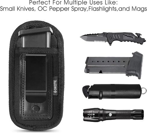4-Pack Universal Magazine Holster Concealed Carry, IWB Handgun Mag Pouch, Single Double Stack Mags Holder Glock 17 19 26 43 Sig 1911 S&W M&P 9mm .40 .45 .380 Fits 7 10 15 Round Ammo Clips for Pistols in Saudi Arabia