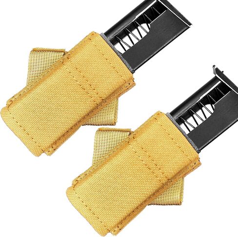 2 Packs Right-Handed 40º Angled Pistol Mag Pouch, Quick Release Tactical Double/Single 9MM Magazine Holder for 9mm, 40 Cal, 45 ACP, MOLLE/Battle Belt Compatible in Saudi Arabia