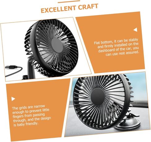 OUNONA 5pcs Car Usb Cooling Fan Rotatable Cup Design for Vehicles Low Noise Energy Efficient Auto Fan for Use for Trucks and Suvs in Saudi Arabia