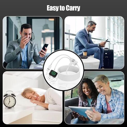 Charger Fast Charging Magnetic iWatch Charger with 6FT USB-C to Lig-ning Cable for iWatch Series Ultra/9/8/7/6/5 & Phone 14/13/12/11 in Saudi Arabia