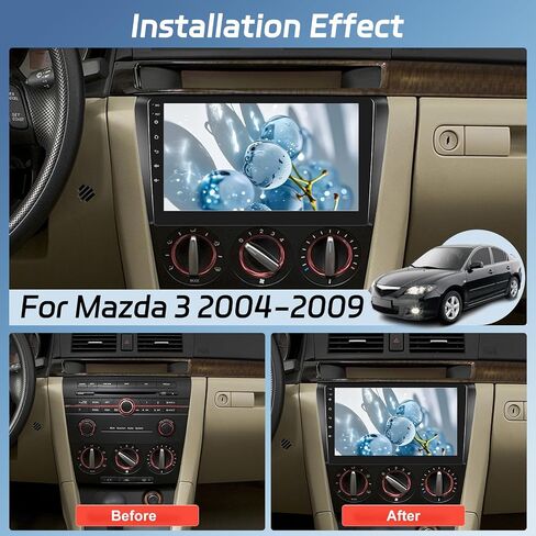 [2+64G] NHOPEEW Car Radio for Mazda 3 2004-2009 with Wireless Carplay and Android Auto, 9 Inch Touch Screen Android Car Stereo - DSP/GPS/WiFi/SWC/Bluetooth/Mirror Link + AHD Backup Camera in Saudi Arabia