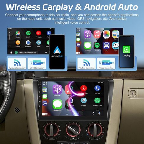 [2+64G] NHOPEEW Car Radio for Mazda 3 2004-2009 with Wireless Carplay and Android Auto, 9 Inch Touch Screen Android Car Stereo - DSP/GPS/WiFi/SWC/Bluetooth/Mirror Link + AHD Backup Camera in Saudi Arabia