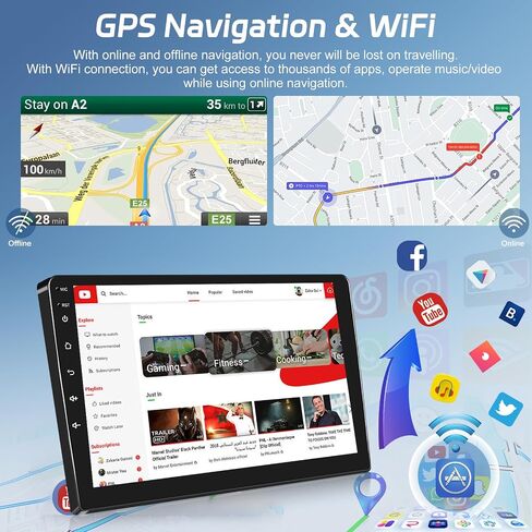[2+64G] NHOPEEW Car Radio for Mazda 3 2004-2009 with Wireless Carplay and Android Auto, 9 Inch Touch Screen Android Car Stereo - DSP/GPS/WiFi/SWC/Bluetooth/Mirror Link + AHD Backup Camera in Saudi Arabia