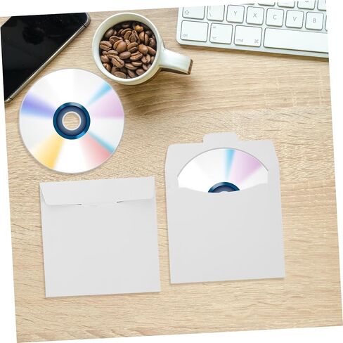 Ciieeo 50pcs CD Paper Envelopes DVD Storage Sleeves for DVDs Lightweight Protective Cases Simple Design for Organizing Discs Compatible with All Disc Formats in Saudi Arabia