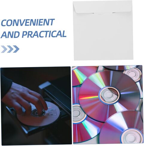 Ciieeo 50pcs CD Paper Envelopes DVD Storage Sleeves for DVDs Lightweight Protective Cases Simple Design for Organizing Discs Compatible with All Disc Formats in Saudi Arabia