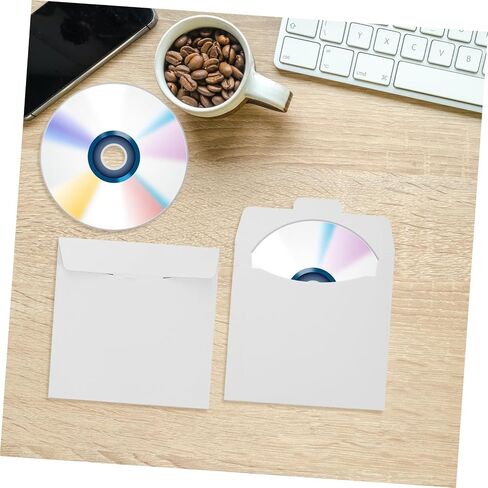 VOSAREA 50pcs CD Sleeves Paper Envelopes Sturdy Storage Holders for DVD CD Protective Design for Home and Travel Organization in Saudi Arabia