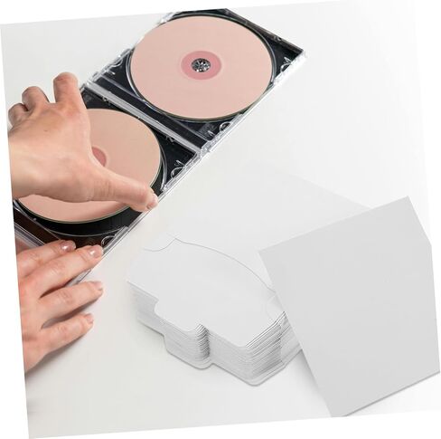 VOSAREA 50pcs CD Sleeves Paper Envelopes Sturdy Storage Holders for DVD CD Protective Design for Home and Travel Organization in Saudi Arabia