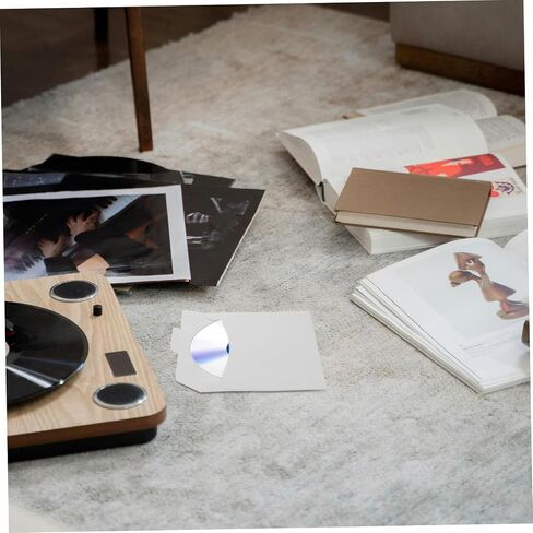 VOSAREA 50pcs CD Sleeves Paper Envelopes Sturdy Storage Holders for DVD CD Protective Design for Home and Travel Organization in Saudi Arabia
