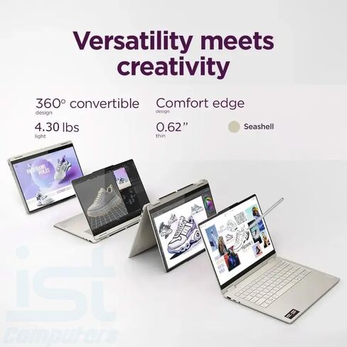 Lenovo Yoga 7 Gen 10 2-in-1 Business Laptop (16" FHD+ Touchscreen, AMD Ryzen AI 5 340 (> Intel i7-13620H), 16GB DDR5, 1TB SSD) Copilot+ PC, Backlit, Fingerprint, 1080p IR Webcam, Wi-Fi 7, Win 11 Home in Saudi Arabia