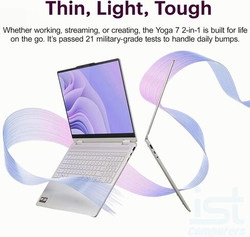 Lenovo Yoga 7 Gen 10 2-in-1 Business Laptop (16" FHD+ Touchscreen, AMD Ryzen AI 5 340 (> Intel i7-13620H), 16GB DDR5, 1TB SSD) Copilot+ PC, Backlit, Fingerprint, 1080p IR Webcam, Wi-Fi 7, Win 11 Home in Saudi Arabia