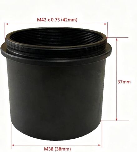 حلقة محول M42 إلى M38 لكاميرا T2 M42 X 0.75 DSLR - مثالية للتصوير الفوتوغرافي بعدسة التلسكوب الفلكي (قطعة واحدة من M42 إلى M38) in Kuwait