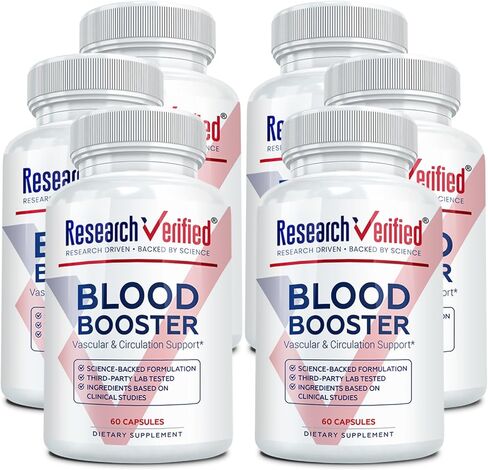 Research Verified Blood Booster - Naturally Support BP and Heart - Hawthorn, Magnesium, Celery Seed Powder, BioPerine - 60 Capsules - 1 Month Supply in Kuwait
