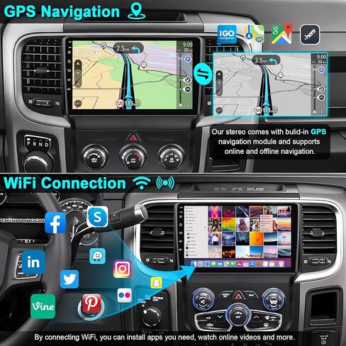 راديو سيارة 4G+64G لسيارة جيب جراند شيروكي 2014-2021، رانجلر 2018-2020، لسيارة دودج رام 1500/2500/3500 2013-2018، لسيارة دودج تشالنجر تشارجر 2015-2023، ستيريو السيارة، كاربلاي/أندرويد أوتو، ملاحة جي بي إس in Kuwait