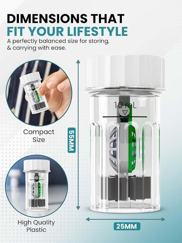 SPORTS WORLD VISION Hydrogen Peroxide Contact Lens Case (3 Pieces) Easy to Carry Vented Universal Protective Case, Barrel Shaped Contact Lens Cleaning Container for Everyday Use in Kuwait
