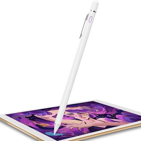 قلم ستايلس لجهاز iPad، قلم رصاص لجهاز iPad Pro 12.9/11/10.5/9.7 بوصة Air 5/4/3/2/1 iPad 10/9/8/7/6/5/4 Mini 6/5/4/3/2 جيل مصفف رقمي بديل لشاشات اللمس (أبيض غامق) in Saudi Arabia