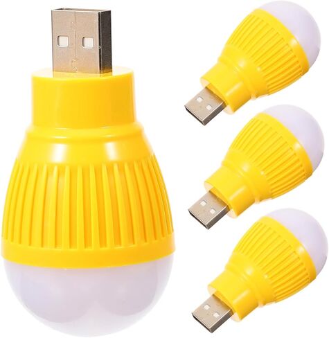 NUOBESTY 4 قطع USB مصابيح LED صغيرة مصابيح ليلية محمولة للاستخدام في حالات الطوارئ مصابيح USB مدمجة للسفر المكتبي تركيبات إضاءة صغيرة متعددة الاستخدامات in Kuwait