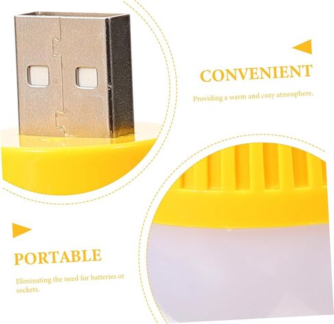 NUOBESTY 4 قطع USB مصابيح LED صغيرة مصابيح ليلية محمولة للاستخدام في حالات الطوارئ مصابيح USB مدمجة للسفر المكتبي تركيبات إضاءة صغيرة متعددة الاستخدامات in Kuwait