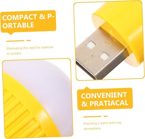 NUOBESTY 4 قطع USB مصابيح LED صغيرة مصابيح ليلية محمولة للاستخدام في حالات الطوارئ مصابيح USB مدمجة للسفر المكتبي تركيبات إضاءة صغيرة متعددة الاستخدامات in Kuwait
