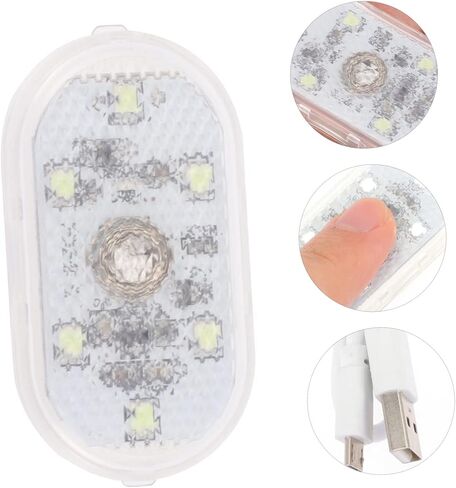 مصباح LED داخلي للسيارة قابل لإعادة الشحن عبر USB، مستشعر باللمس متعدد الوظائف، مناسب للقراءة واستخدام المركبات المتوافقة في حالات الطوارئ in Saudi Arabia