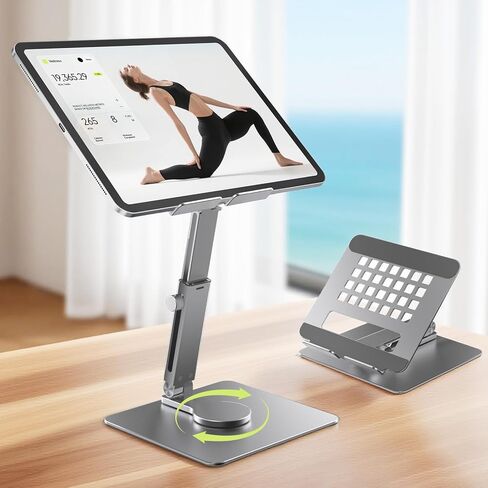 Tablet Stand, Height Adjustable with 360 Rotating Base - Desk Stand Holder, Rotating Display Stand for All 5.8-12.9" iPad Samsung Phone Tablet Kindle E-Reader and More in Saudi Arabia