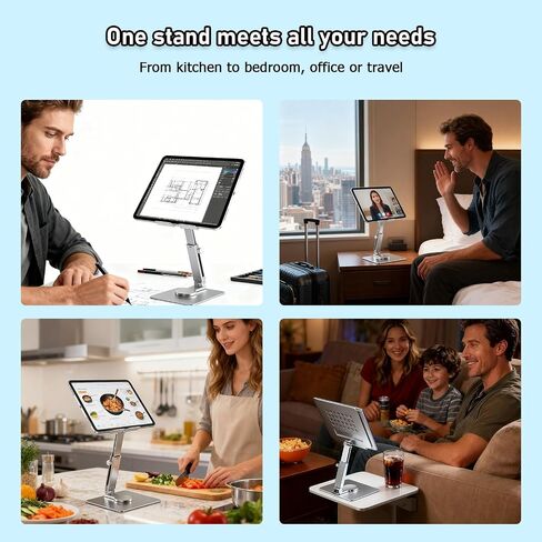 Tablet Stand, Height Adjustable with 360 Rotating Base - Desk Stand Holder, Rotating Display Stand for All 5.8-12.9" iPad Samsung Phone Tablet Kindle E-Reader and More in Saudi Arabia