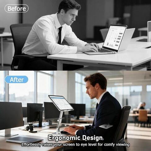 Tablet Stand, Height Adjustable with 360 Rotating Base - Desk Stand Holder, Rotating Display Stand for All 5.8-12.9" iPad Samsung Phone Tablet Kindle E-Reader and More in Saudi Arabia