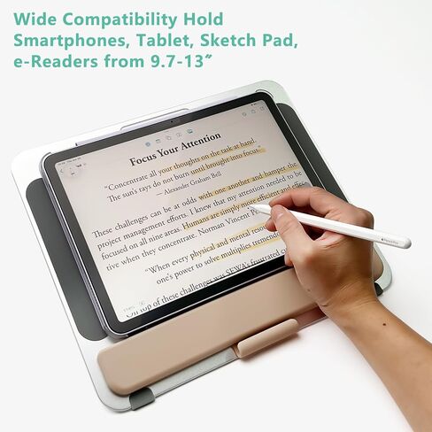 Aluminum Tablet Stand for iPad Air Pro Samsung Galaxy Tab and More 9.7/10.2/10.9/11/13inch,Adjustable Portable Mountwith Wrist Rest & Pencil Holder,Drawing/Desk/Writing (Silver) in Saudi Arabia