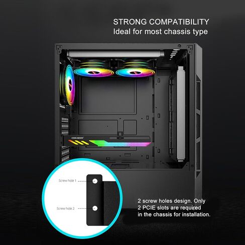 Adjustable RGB GPU Support Bracket, Stable Graphics Card Holder with Sliding Adjustment, Cool Light Effects, 3D Design for Desktop Graphic Card in Saudi Arabia