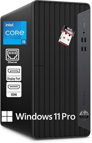 كمبيوتر مكتبي HP ProDesk 400 G7 Tower Business، Intel 6-Core i5-10500 (Beat i7-8700)، ذاكرة وصول عشوائي DDR4 سعة 16 جيجابايت، محرك أقراص PCIe SSD سعة 512 جيجابايت، محول WiFi، RJ-45، HDMI، DP، لوحة مفاتيح وماوس، Windows 11 Pro (متجدد) in Kuwait