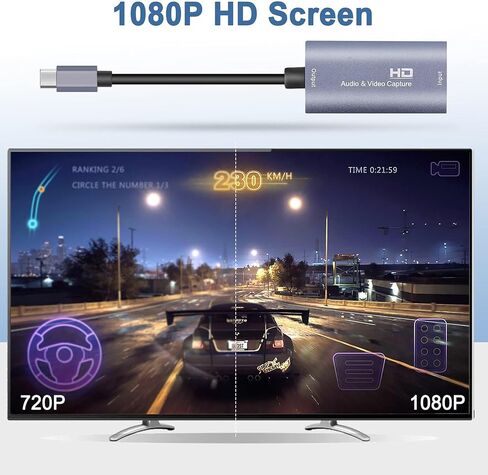 بطاقة التقاط الفيديو، التقاط HDMI 4K 1080P 60FPS مع أجهزة محول من النوع C للألعاب ومسجل فيديو البث المباشر، متوافق مع نظام التشغيل Windows Mac OS in Saudi Arabia