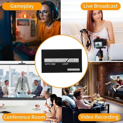 AYNEFY 4K Video Capture Card, 60Hz Video Capture Card for Switch Game Streaming with USB 3.0 1080P 60fps HD Multimedia Interface Loop Out for OBS Studio in Saudi Arabia