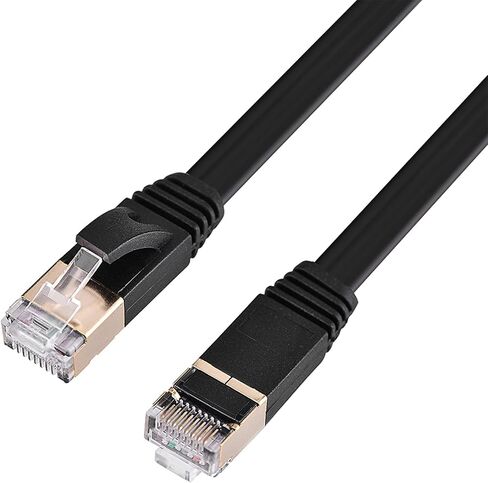 كابل CHICIRIS CAT7 RJ45 Patch LAN مع غلاف من سبائك الزنك لتحسين جودة الإشارة، متوافق مع Cat6، مناسب لتطبيقات الشبكات (أسود، 1.5 متر) in Saudi Arabia