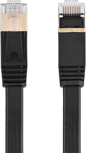 CHICIRIS Flat CAT7 RJ45 Patch LAN Cable for Stable Data Transfer for Modem, Router - 8m, Black (15m/49.2ft) in Saudi Arabia