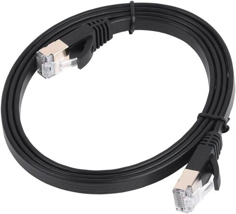 CHICIRIS Flat CAT7 RJ45 Patch LAN Cable for Stable Data Transfer for Modem, Router - 8m, Black (15m/49.2ft) in Saudi Arabia