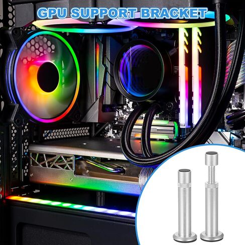 PATIKIL 74-120 Mm GPU Support Bracket, Graphics Card GPU Stand Brace Video Card Holder with Magnet with Bubble Spirit Level for Home Office Internet Cafe, Silver in Saudi Arabia