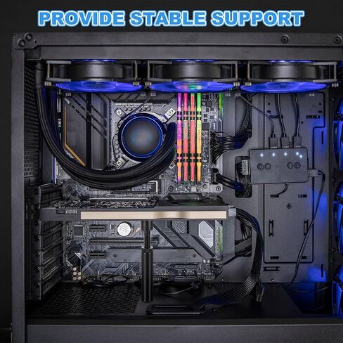 PATIKIL 74-120 Mm GPU Support Bracket, Graphics Card GPU Stand Brace Video Card Holder with Magnet with Bubble Spirit Level for Home Office Internet Cafe, Silver in Saudi Arabia