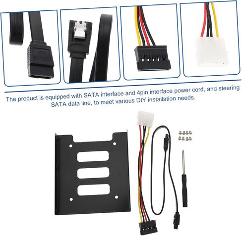 محول محول SSD مع دعامة تثبيت القرص الصلب، حامل خليج محرك معدني ثابت للكمبيوتر المكتبي، سهل التركيب، ملحق قفص القرص الصلب الداخلي in Kuwait
