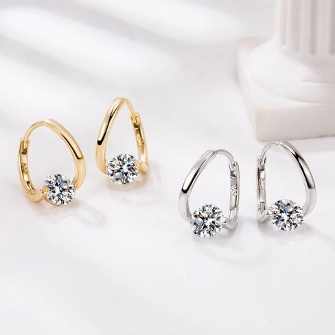 Coadipress Lymphatic Drainage Earrings - Unique Rhinestone Hoop Earrings with Shinny Crystal Stones - Trendy Irregular Cubic Design - Jewelry Gifts in Saudi Arabia
