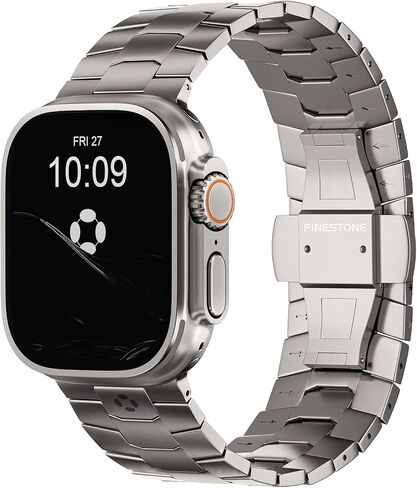 AGIS02 Titanium Band for Apple Watch Ultra 3/2/1 Band 49mm & Series 11/10 46mm, Premium Adjustable Ultra Watch Band for Men with Butterfly Clasp, Durable and Lightweight iWatch Metal Strap in Kuwait