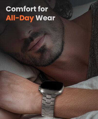 AGIS02 Titanium Band for Apple Watch Ultra 3/2/1 Band 49mm & Series 11/10 46mm, Premium Adjustable Ultra Watch Band for Men with Butterfly Clasp, Durable and Lightweight iWatch Metal Strap in Kuwait