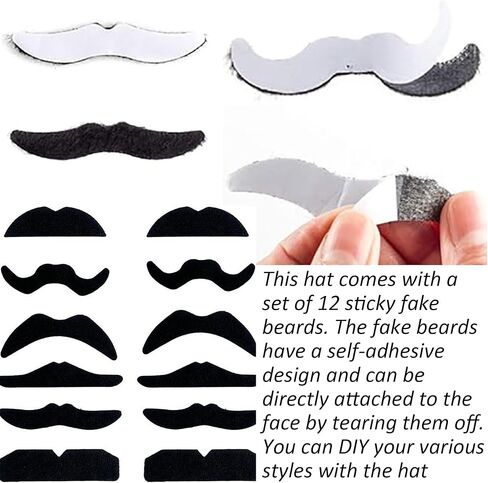 Frenchman Beret Women Men, Mustache Halloween Mime Costume Accessory Beanie Caps Classic Wool Winter French Hat Free Size in Saudi Arabia