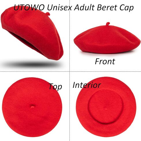 Frenchman Beret Women Men, Mustache Halloween Mime Costume Accessory Beanie Caps Classic Wool Winter French Hat Free Size in Saudi Arabia