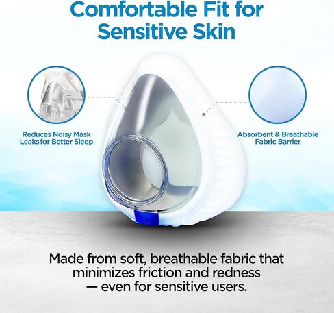 بطانات أقنعة CPAP من resplabs - بطانات نوم لأقنعة CPAP لكامل الوجه، عالمية - 4 عبوات in Kuwait